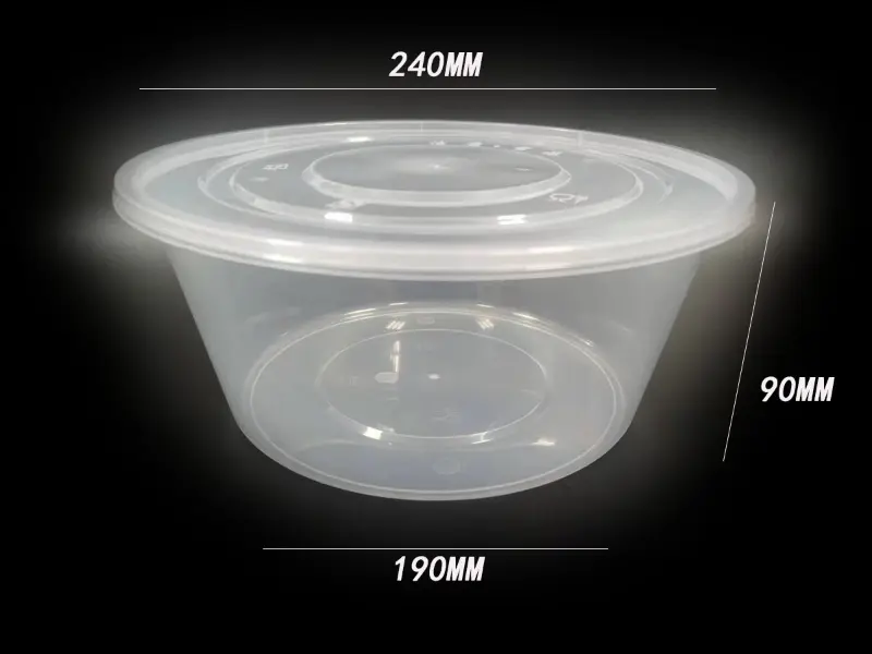 3000 ml PP spuitgegoten voedselcontainer in komstijl 3000 ml PP spuitgegoten voedselcontainer in komstijl