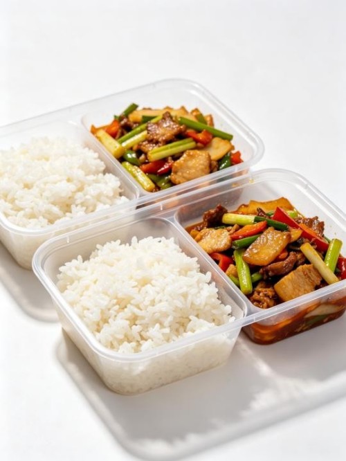 PP double-layer square lunch box