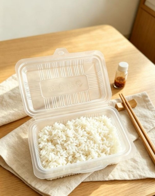 PP thermoformed container with attached lid