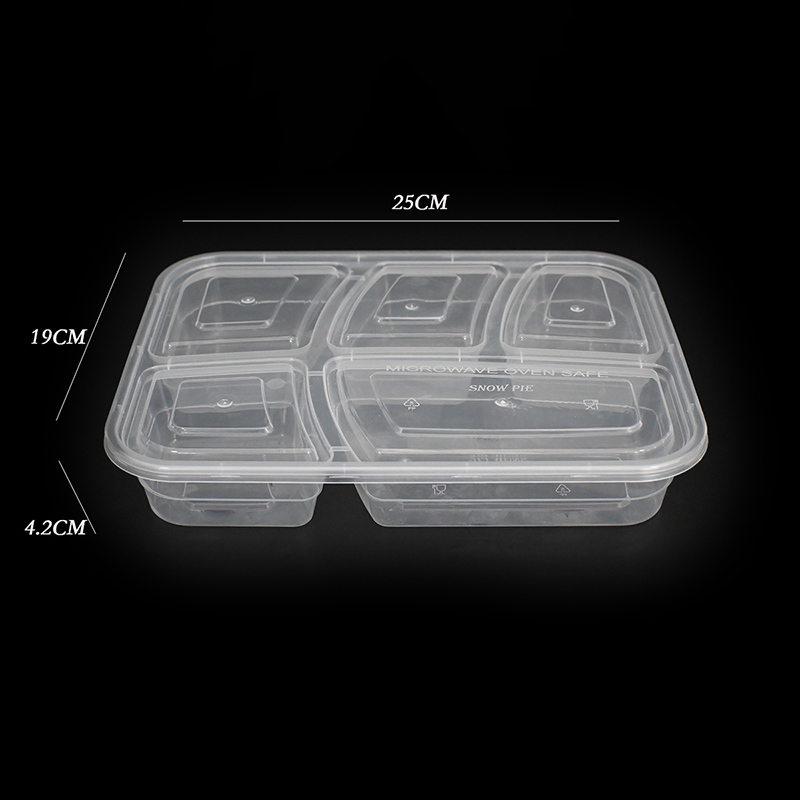 Hoogwaardige vijflaagse vierkante lunchbox van PP