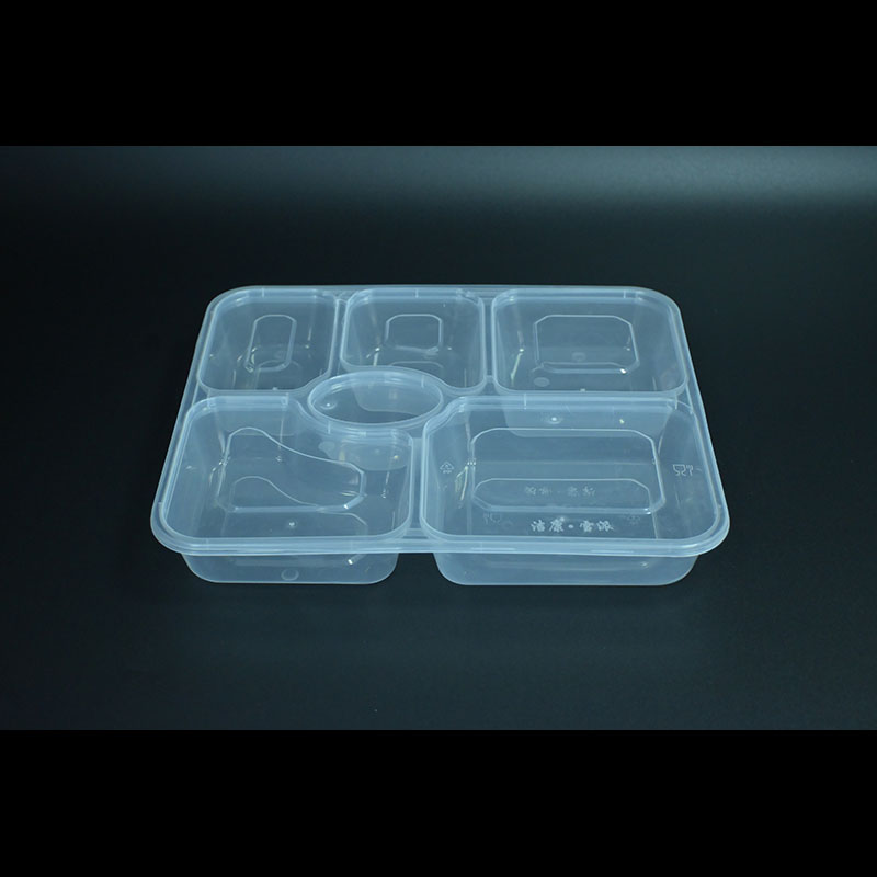 PP zeslaagse vierkante lunchbox
